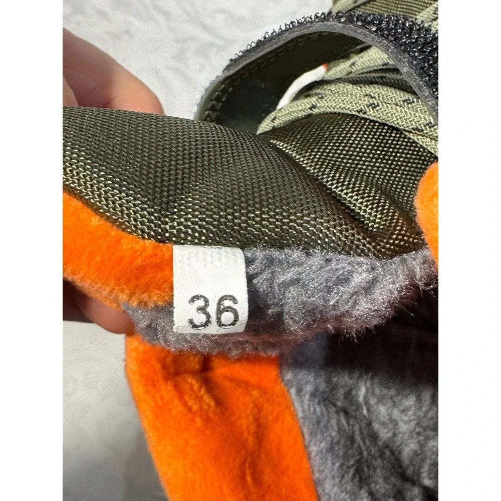 Grnkids Kids Winter Boots‎ US 4 EU 36 Olive Black Orange Fur Hiking Shoes